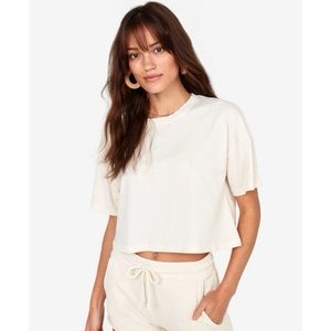 SOLD OUT MATE Crop Boxy Crew Tee in Bone